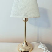 Royal Gold Metal Ayaklı Abajur Krem Hasır Kaplama Başlık Yatak Odası Abajur Salon Masa Lambası thumbnail 5
