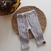 MARS BABY Kız Bebek Triko Bağcıklı Tayt Bej - 1