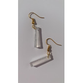 Şeffaf Renkli Beyaz Sedefli Parlak Gold Aksesuarlı Çubuk Şekilli Sallantılı Epoksi Küpe Hediyelik thumbnail 6