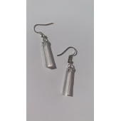 Şeffaf Renkli Beyaz Sedefli Parlak Gümüş Aksesuarlı Çubuk Şekilli Sallantılı Epoksi Küpe Hediyelik thumbnail 3