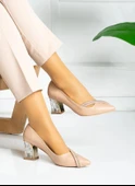 Feles Çift Şerit Stiletto Kadın Topuklu Ayakkabı - 5