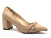 Mehtap Örgü Taş Dekolteli Kalın Topuk Kadın Topuklu Ayakkabı Sitiletto thumbnail 24