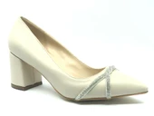 Mehtap Örgü Taş Dekolteli Kalın Topuk Kadın Topuklu Ayakkabı Sitiletto thumbnail 19