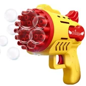 2 ADET SARI PEMBE KÖPÜK TABANCASI 29 DELİKLİ ÇOKLU KÖPÜK ATAN TABANCA  2 SOLİSYON HEDİYE BUBBLES GUN - 4
