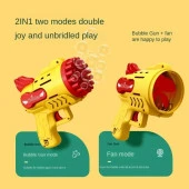2 ADET SARI PEMBE KÖPÜK TABANCASI 29 DELİKLİ ÇOKLU KÖPÜK ATAN TABANCA  2 SOLİSYON HEDİYE BUBBLES GUN - 6