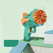 2 ADET MAVİ PEMBE KÖPÜK TABANCASI 29 DELİKLİ ÇOKLU KÖPÜK ATAN TABANCA  2 SOLİSYON HEDİYE BUBBLES GUN - 6