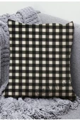 Keten Ekoseli Kırlent Kılıfı 40x40 Cm - 4
