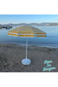 Plaj Şemsiyesi Pamuk Kumaş Deniz, Balkon, Bahçe Bidon Dahil 2 Metre, 10 Telli - 2