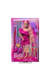 Barbie Upuzun Muhteşem Saçlı Bebekler Pembe Saçlı HKT95  JDC85 thumbnail 4
