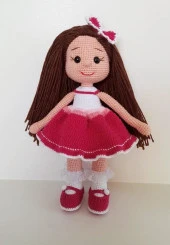 Fuşya Fatoş Bebek Amigurumi Organik Oyuncak - 1