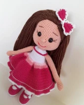 Fuşya Fatoş Bebek Amigurumi Organik Oyuncak - 2