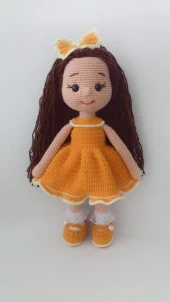 Portakal Fatoş Bebek Amigurumi Organik Oyuncak - 1