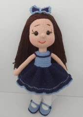 Lacivert Fatoş Bebek Amigurumi Organik Oyuncak - 2