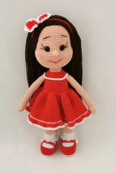 Kırmızı Fatoş Bebek Amigurumi Organik Oyuncak - 1