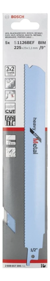 Bosch - Heavy Serisi Metal için Panter Testere Bıçağı S 1126 BEF - 5'li thumbnail 2