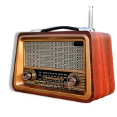 Nostaljik Ahşap Şarzlı 3 Bant Radyo,Tf,Usb Girişli,Fm Radyo,Bluetooth Bağlantılı- R-2066BT-KOYU KAHVE - 1