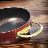 Evita Bio Granit Gold Kulplu Derin Tencere Bordo 20 cm - 2