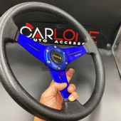 Momo Spor Direksiyon 35cm Mavi Göbek Detaylı- Yarış Spor Direksiyonu - 1