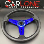 Momo Spor Direksiyon 35cm Mavi Göbek Detaylı- Yarış Spor Direksiyonu - 4