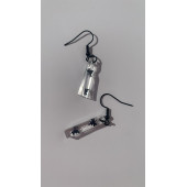 Şeffaf Renkli Siyah Yaprak Süslemeli Siyah Aksesuarlı Çubuk Şekil Sallantılı Epoksi Küpe Hediyelik thumbnail 3