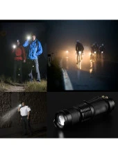 Su Geçirmez Ultra Güçlü Şarjlı El Feneri 2300 Lumens Q5 + Şarjlı Pil Hediyeli - 5