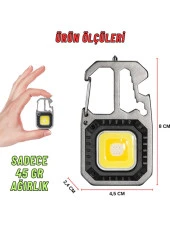 El Feneri Metal Gövdeli Cob LED Çok Fonksiyonlu Kamp ve Karavan Feneri Işıldak Ikaz Lambası - 2