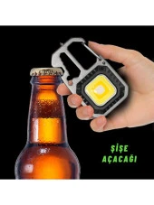 El Feneri Metal Gövdeli Cob LED Çok Fonksiyonlu Kamp ve Karavan Feneri Işıldak Ikaz Lambası - 4