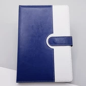 Çizgili Termo Deri Defter Lacivert - 1