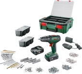 Bosch UniversalDrill 18V (2x1,5 Ah) + 241 parça aksesuar + Systembox S thumbnail 1