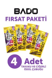 Bado Kedi Ödül Çubuğu Tavuk ve Ciğerli 3x5gr 4Lü - 1