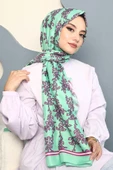 Afvente Çiçek Desen Mint Yeşili Soft Pamuk Şal thumbnail 1