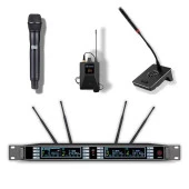 Camimarket C-444 4 Kanal UHF Mikrofon Alıcısı ve 3 Mikrofonlu Set - 1
