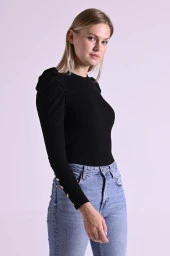 Kaşkorse Kolu Düğme Detaylı Omuzu Balon Body 8641 - 1