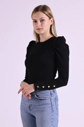 Kaşkorse Kolu Düğme Detaylı Omuzu Balon Body 8641 - 8