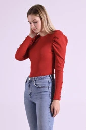 Kaşkorse Kolu Düğme Detaylı Omuzu Balon Body 8641 - 10