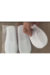 1200 Çift Tela Astarlı Ultrasonik Dikişli Ekonomik Otel Terliği Tek Kullanımlık Kullan At thumbnail 3