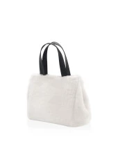 THE MİA Peluş Çanta Beyaz 24x30 cm - 1