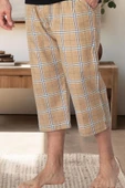 Mecit 3009 Kahve Ekoseli Erkek Kapri Pijama Altı - 1