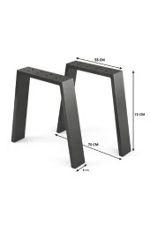 Sehpa Ayağı Masif Ahşap Kütük Orta Sehpa Ayakları Metal Ayak 2 Adet Ayak 72 Cm Mobilya Ayağı thumbnail 7