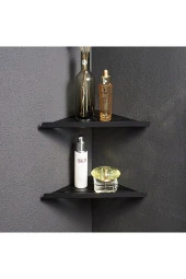 Banyo Düzenleyici Köşe Raf 2 li Metal Mutfak Rafı Stand | Sabunluk Şampuan Organizeri Baharatlık - 2