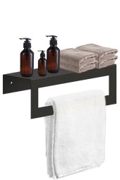 Metal Arkası Askılı Havluluk (30CM) Ve Wc Kağıtlık Modern Tasarım 2 Li Set - 5