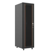 AGER 26U 600x800mm Dikili Tip Siyah Kabinet Agena AG-AN26U6080S1 Cam Kapak thumbnail 1