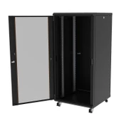 AGER 26U 600x600mm Dikili Tip Siyah Kabinet Agena AG-AN26U6060S1-CFAA-A-M1 Cam Kapak thumbnail 2