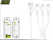 Concord Tel Aks.Şarj Kablo C-452 Usb To Lıghtnıng- Micro Type-C3A Data+Şarj (Unıversal) - 1