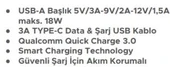 Sprange Tel Aks.Şarj Adaptör Usb-A T-30 (5V/3A-9V/2A-12V/1,5A Maks.18W) - 2