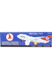Yerde Gezen Pilli Işıklı Airline Uçak 747 Ch-132tk - 4