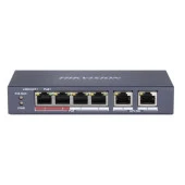 HIKVISION 4port 35w FULL PoE DS-3E0106P-E/M 10/100 2X-UPLINK Yönetilemez Switch - 1