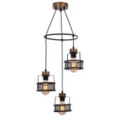 AVONNI AV-65058-3ET Eskitme/Siyah Kaplama Modern Avize E27 Metal 40cm - 1