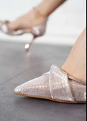 Feles Bilek Şerit Taş Detaylı Topuklu Stiletto Kadın Ayakkabı - 7