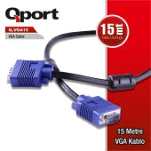 QPORT Q-VGA15 15metre VGA Görüntü Kablosu - 1